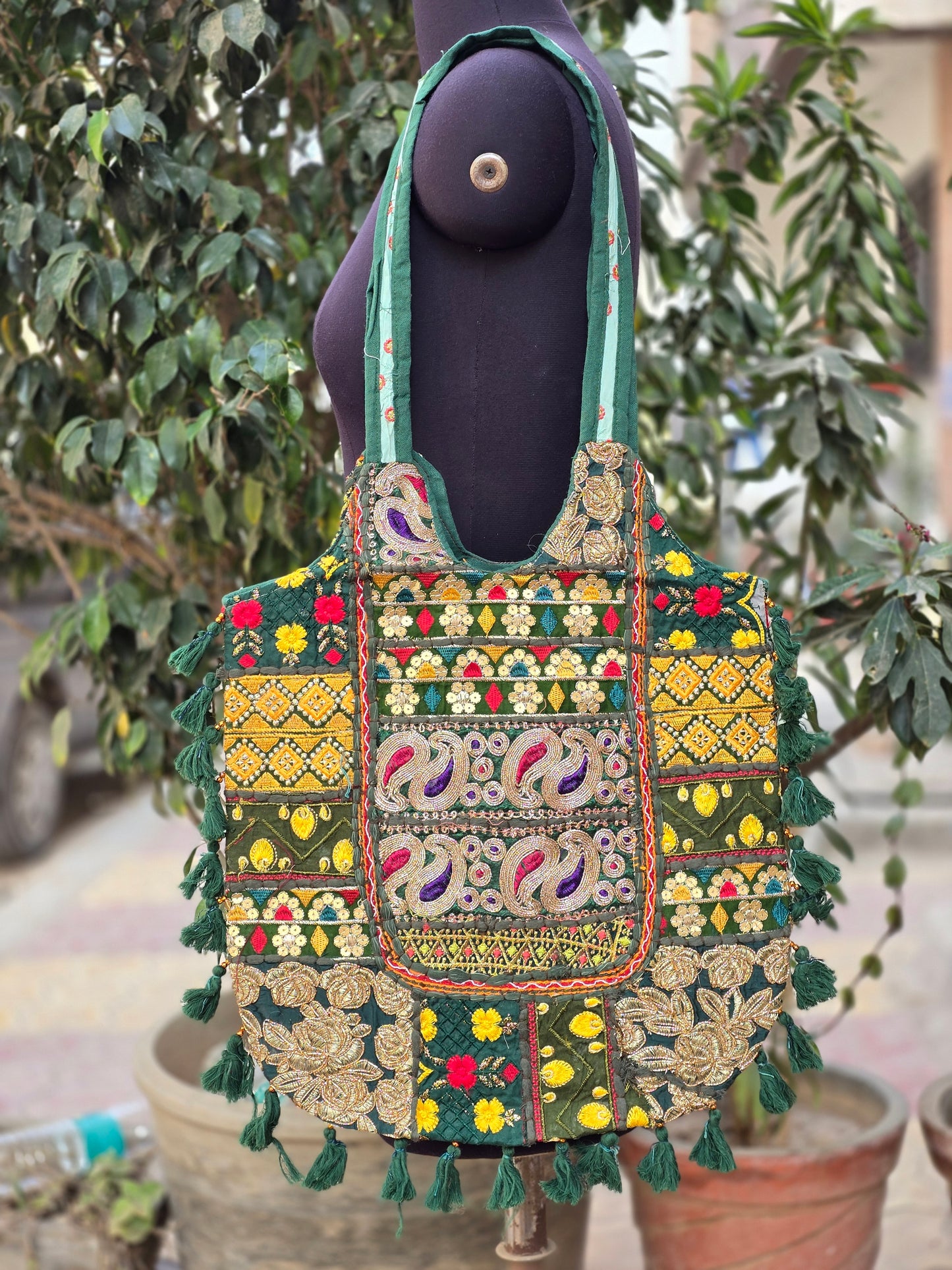 Banjara shoulder bag handmade tassels bag