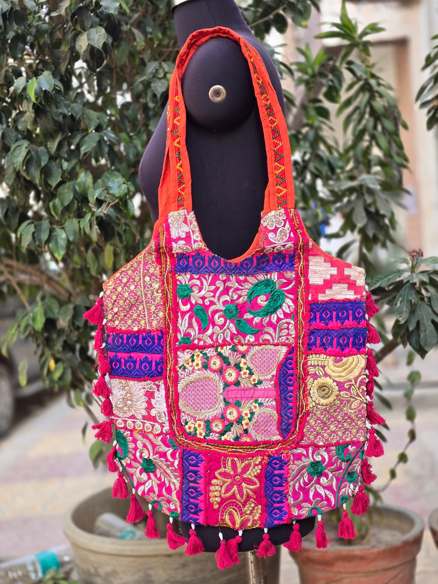 Banjara shoulder bag handmade tassels bag