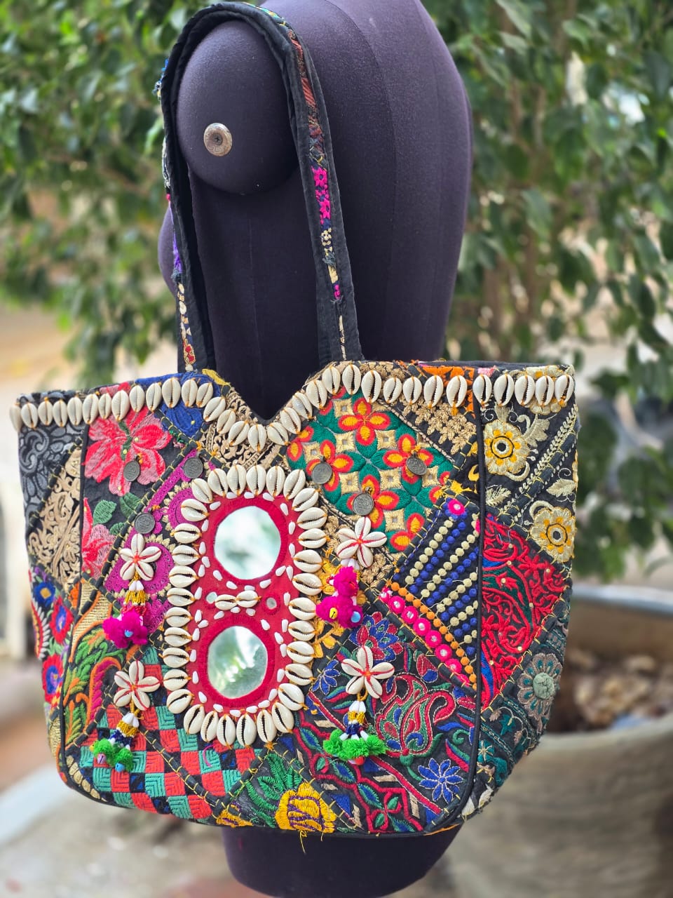Banjara shoulder bag handmade tassels bag Patch Work