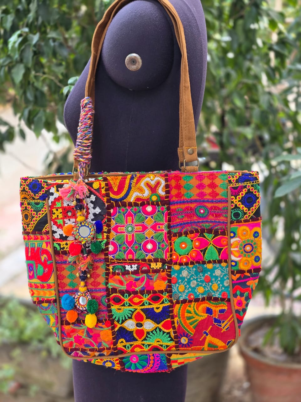 Banjara shoulder bag handmade tassels bag Patch Work