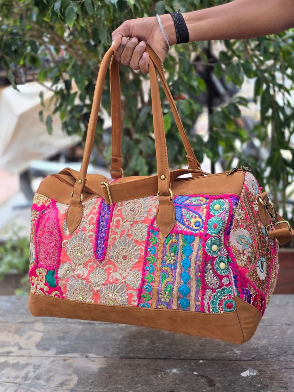 Duffle bag luggage bag patchwork handmade embroidery