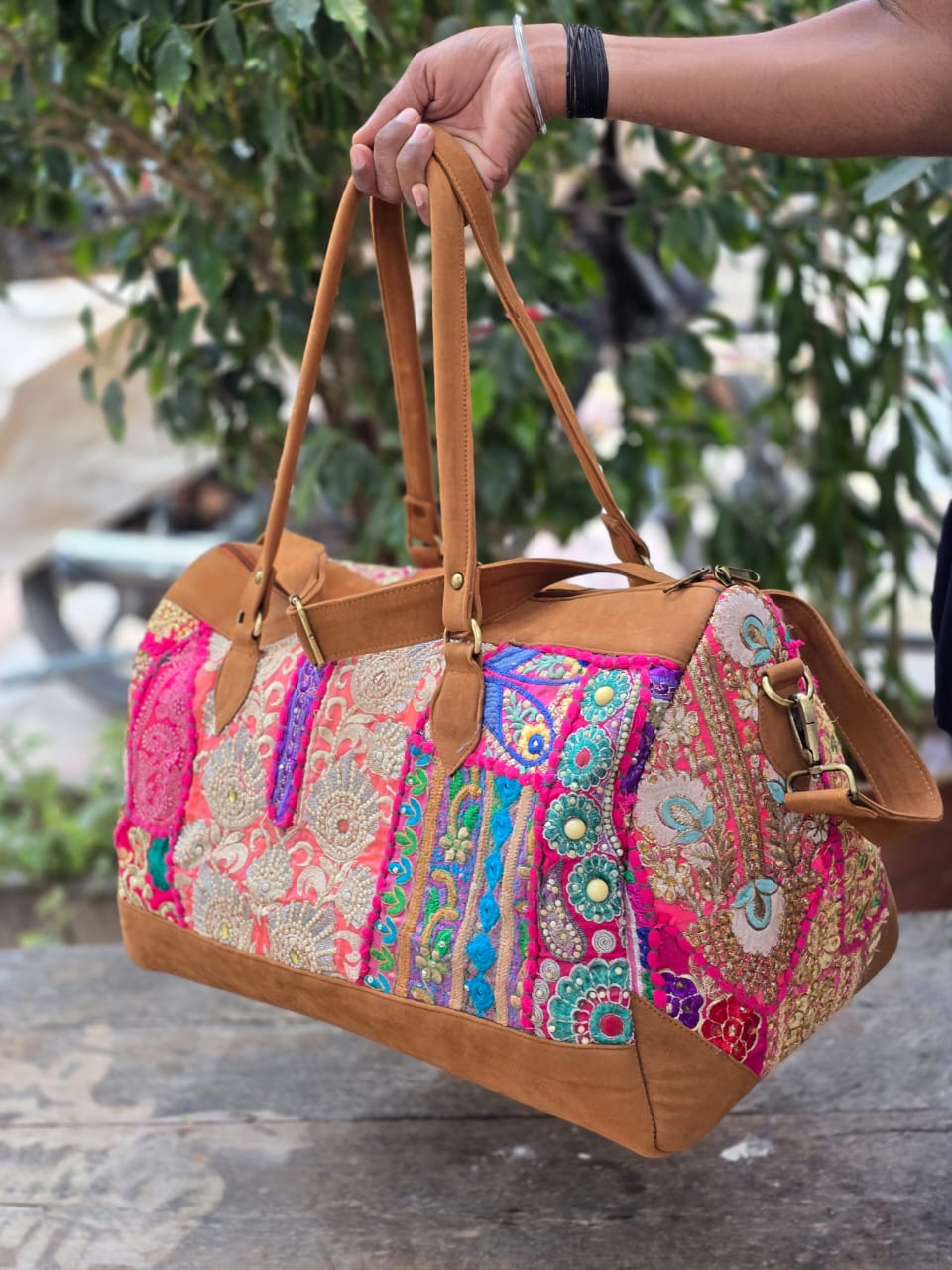 Duffle bag luggage bag patchwork handmade embroidery