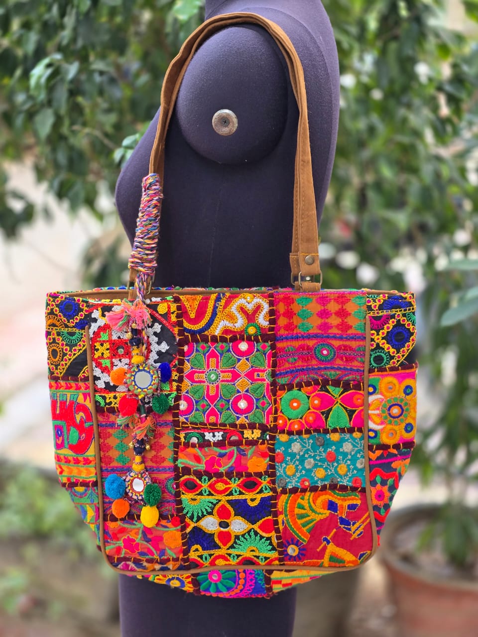 Banjara shoulder bag handmade tassels bag Patch Work