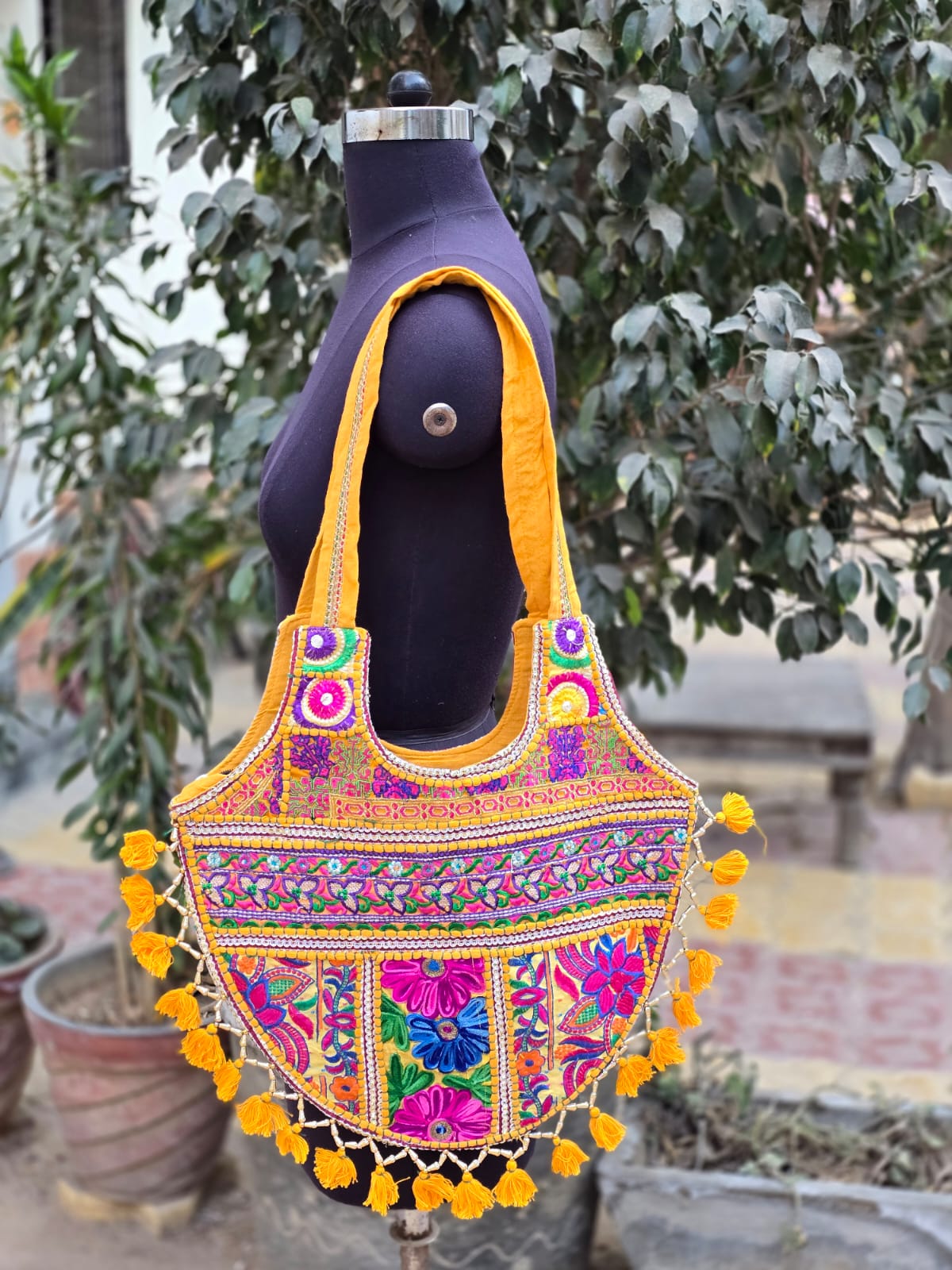 Banjara shoulder bag handmade tassels bag