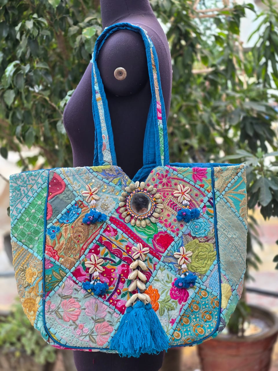 Banjara shoulder bag handmade tassels bag Patch Work