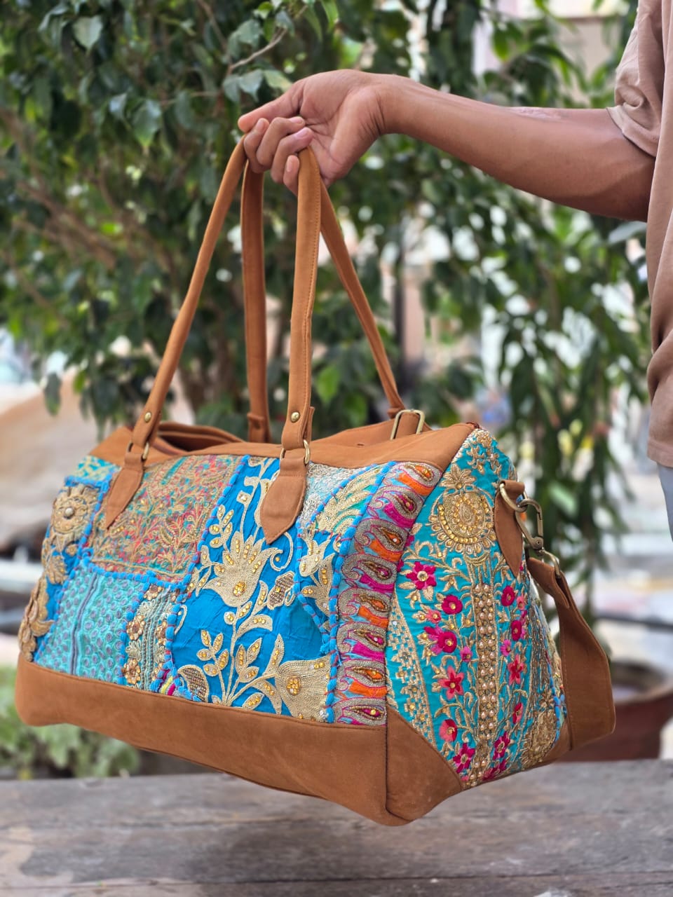 Duffle bag luggage bag patchwork handmade embroidery