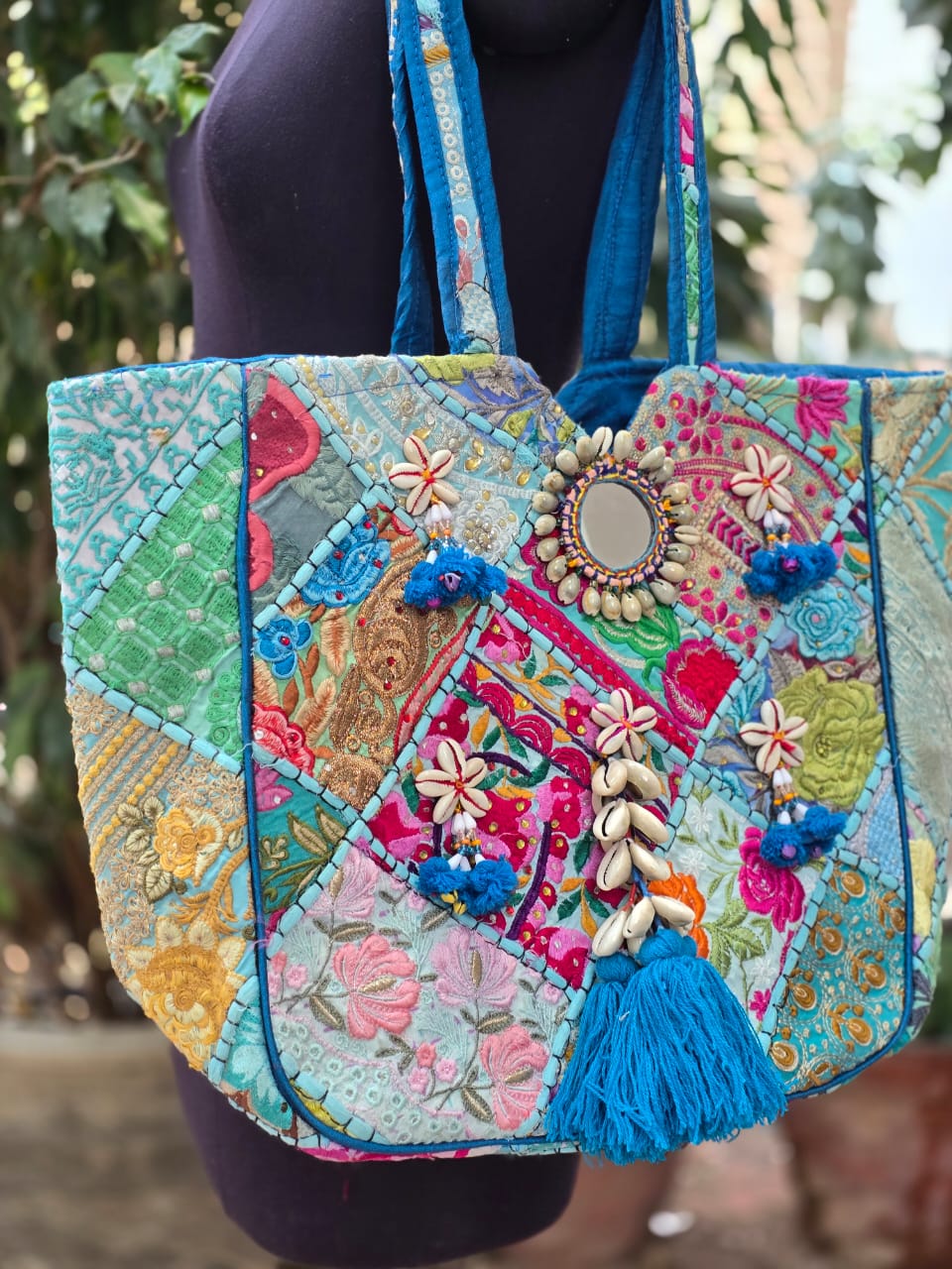 Banjara shoulder bag handmade tassels bag Patch Work