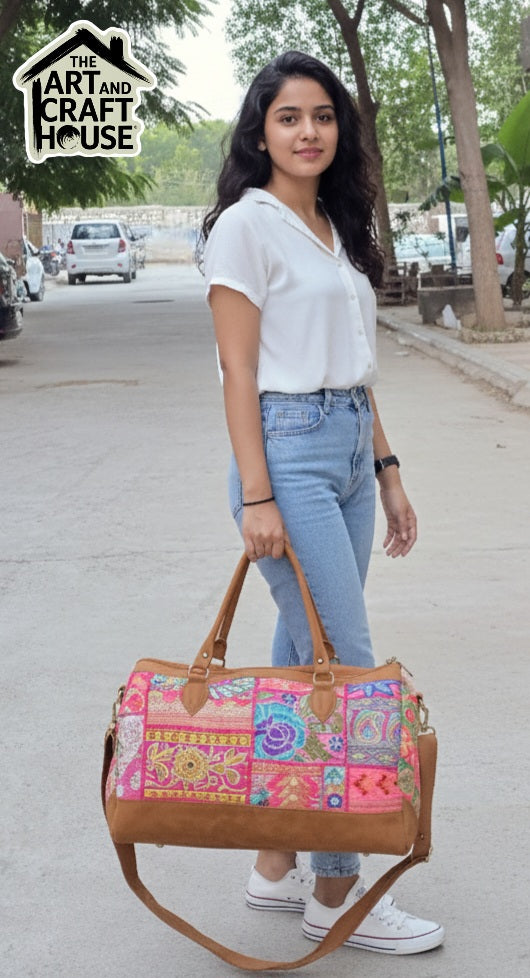 Duffle bag luggage bag patchwork handmade embroidery