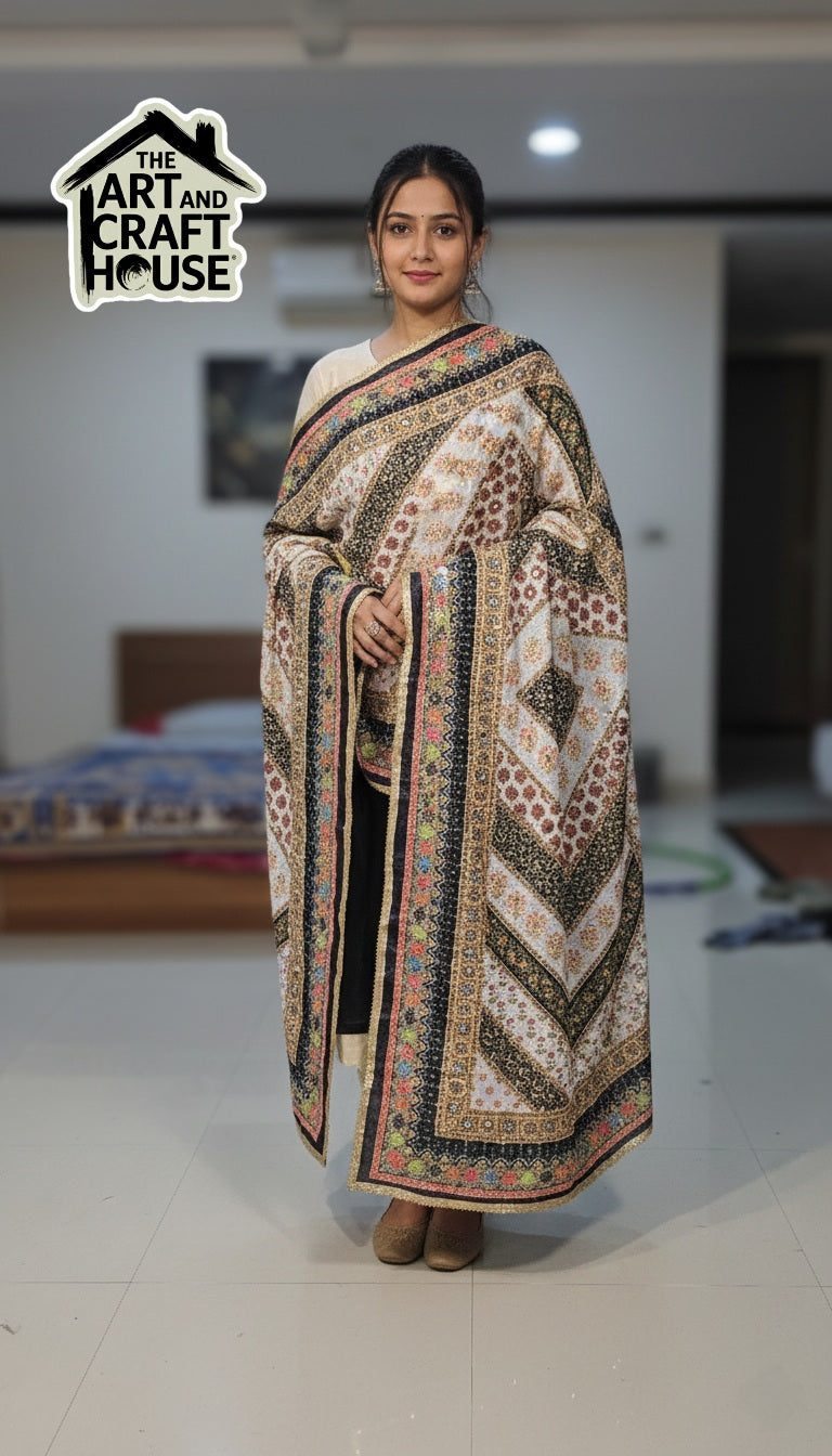 Dupatta multi colour shawl designer  everyday traditional