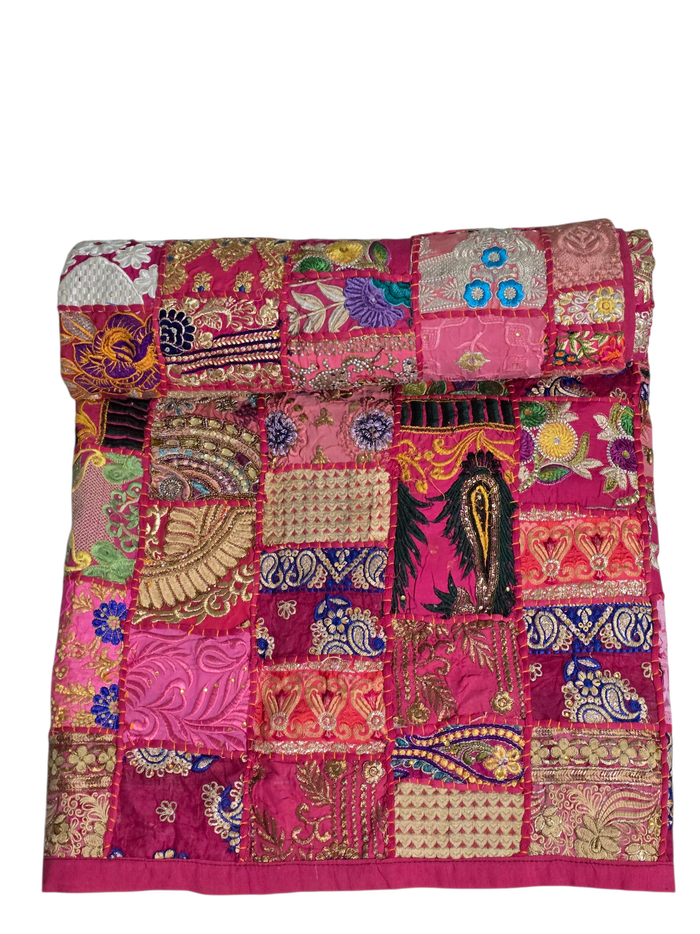 Bed Cover handmade patchwork single bed embroidery