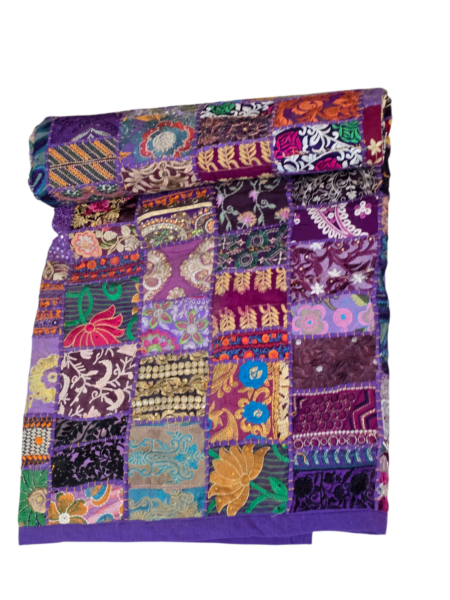 Bed Cover handmade patchwork single bed embroidery