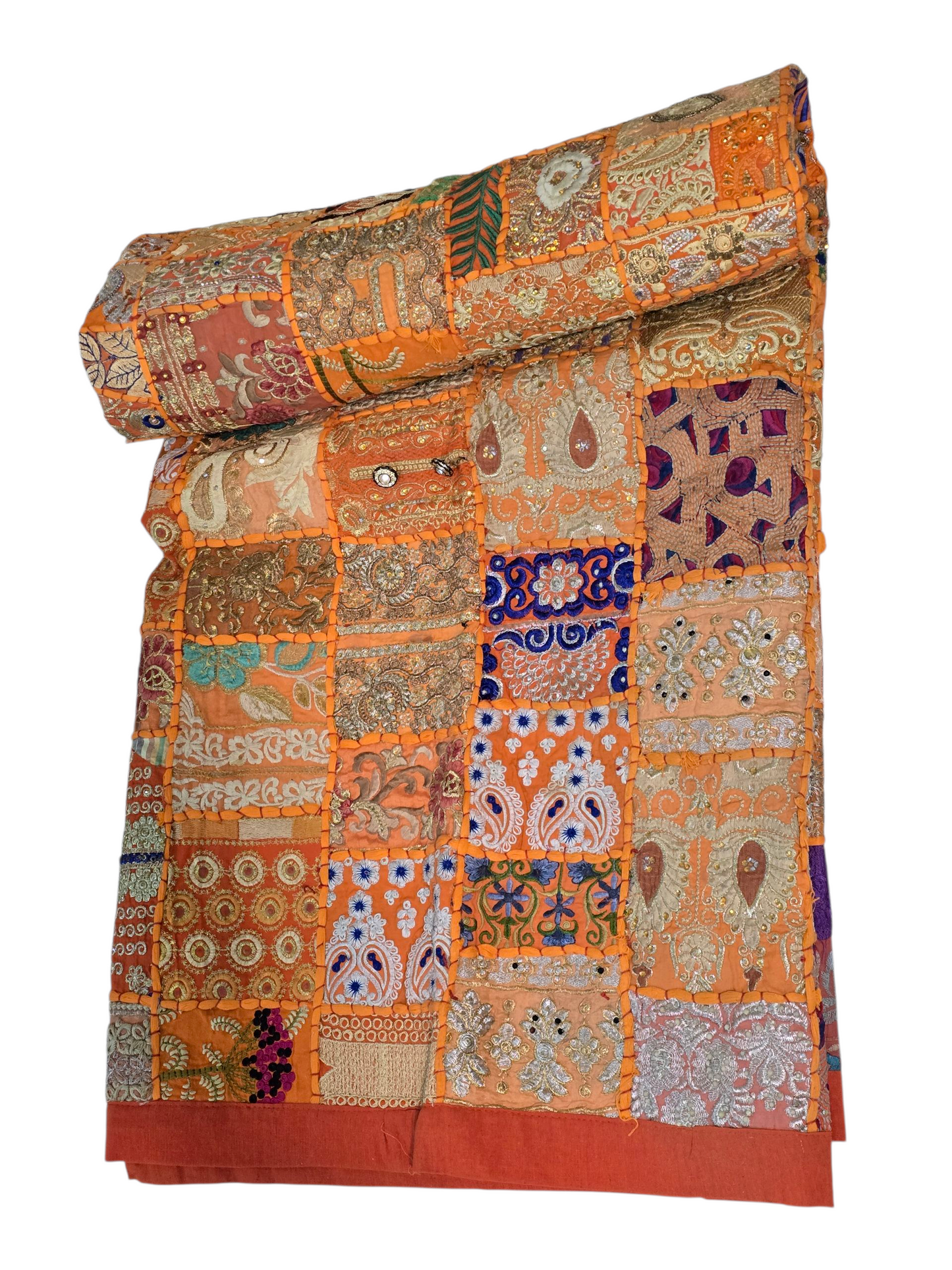 Bed Cover handmade patchwork single bed embroidery