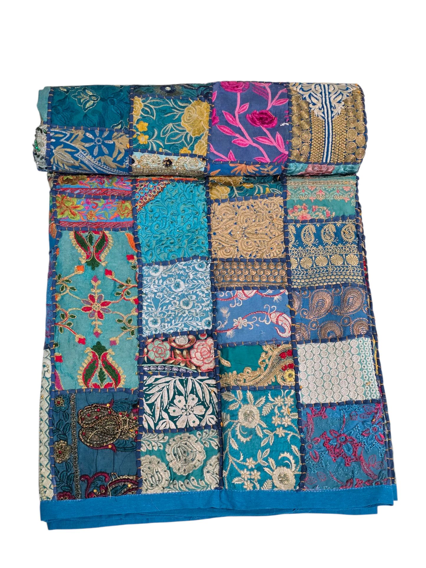 Bed Cover handmade patchwork single bed embroidery