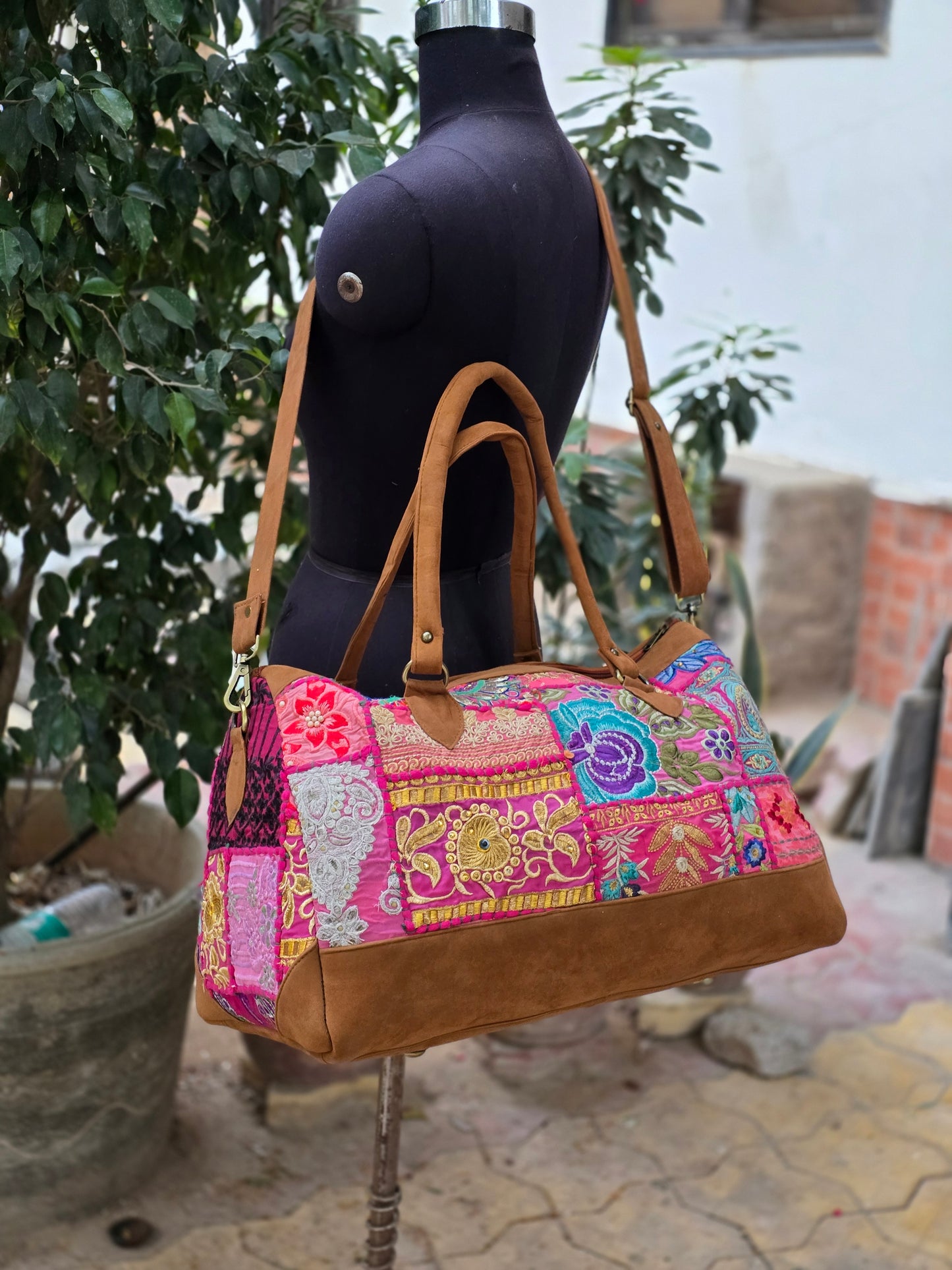 Duffle bag luggage bag patchwork handmade embroidery