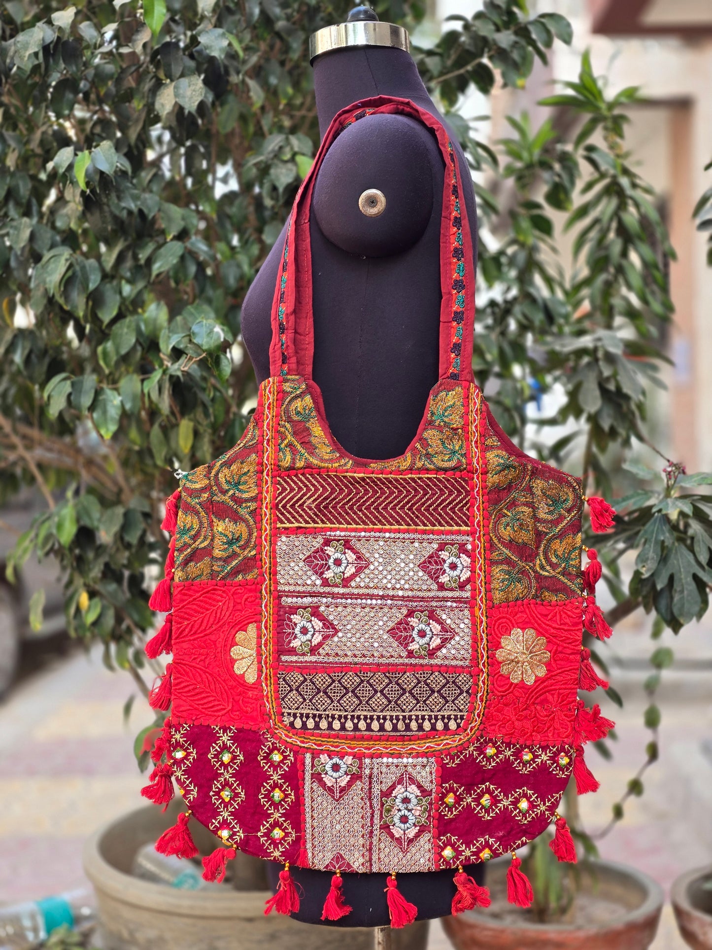 Banjara shoulder bag handmade tassels bag