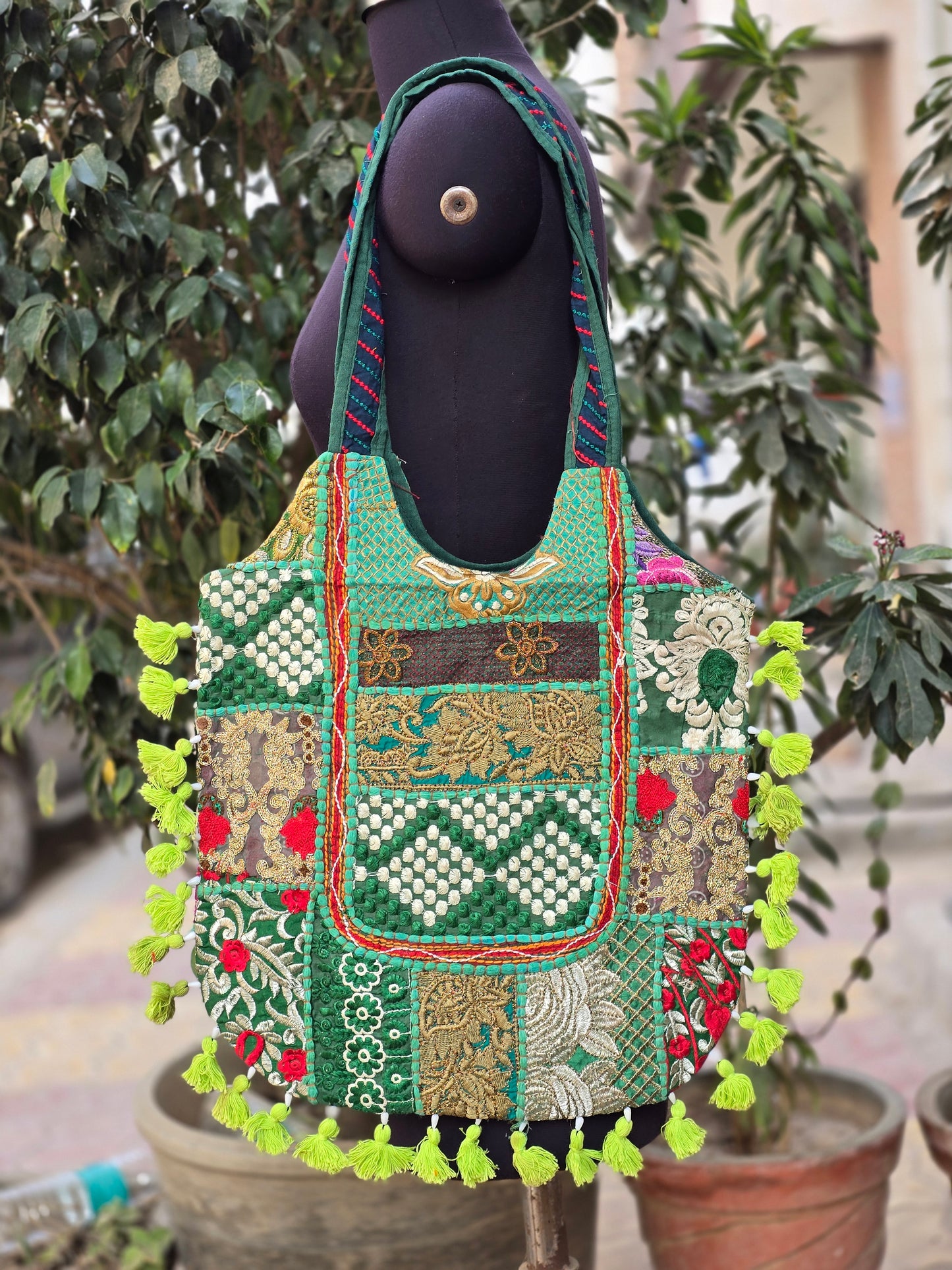 Banjara shoulder bag handmade tassels bag
