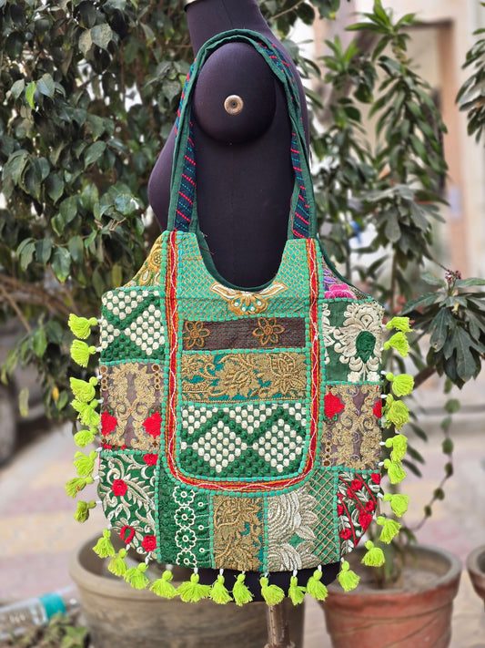 Banjara shoulder bag handmade tassels bag
