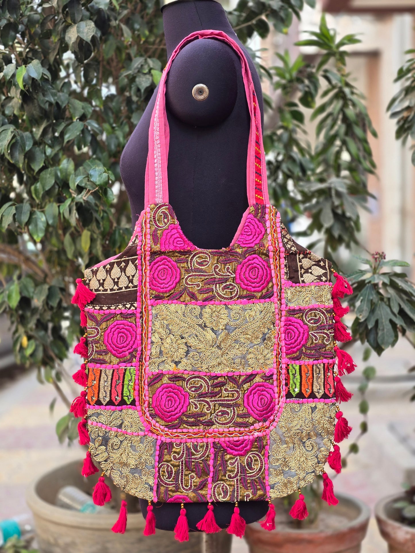 Banjara shoulder bag handmade tassels bag