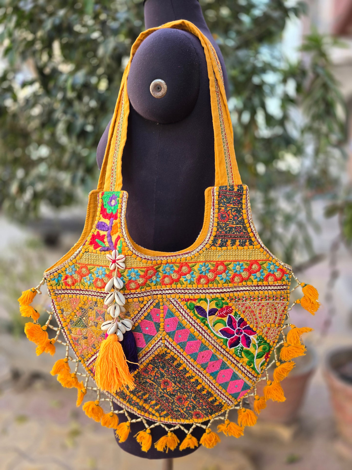 Banjara shoulder bag handmade tassels bag
