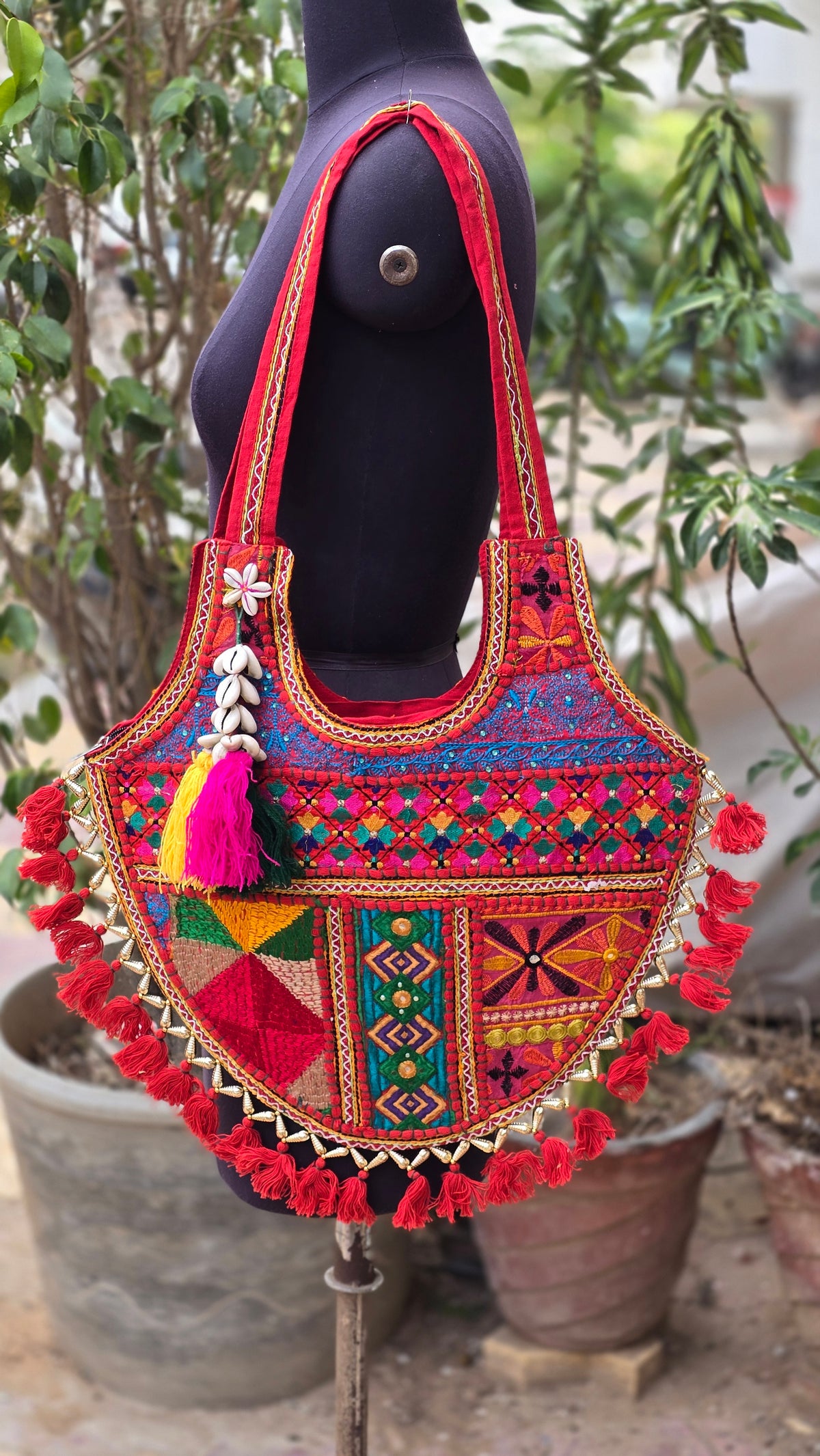 Banjara shoulder bag handmade tassels bag