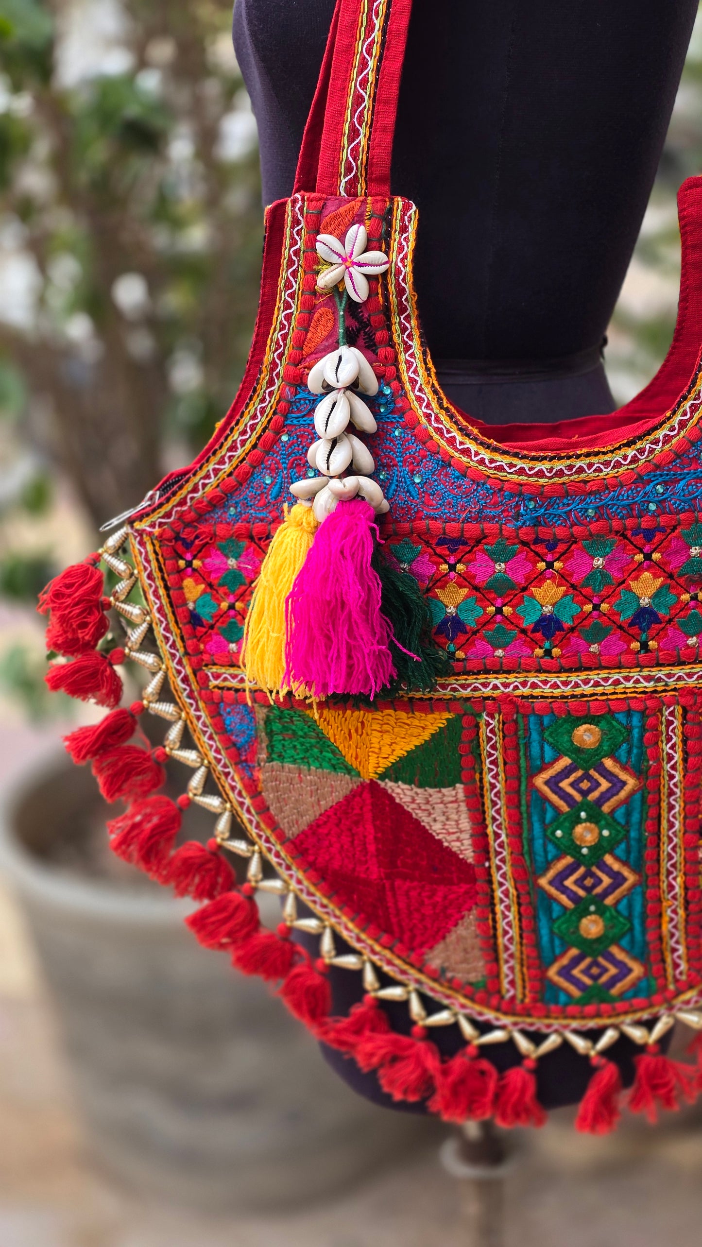 Banjara shoulder bag handmade tassels bag