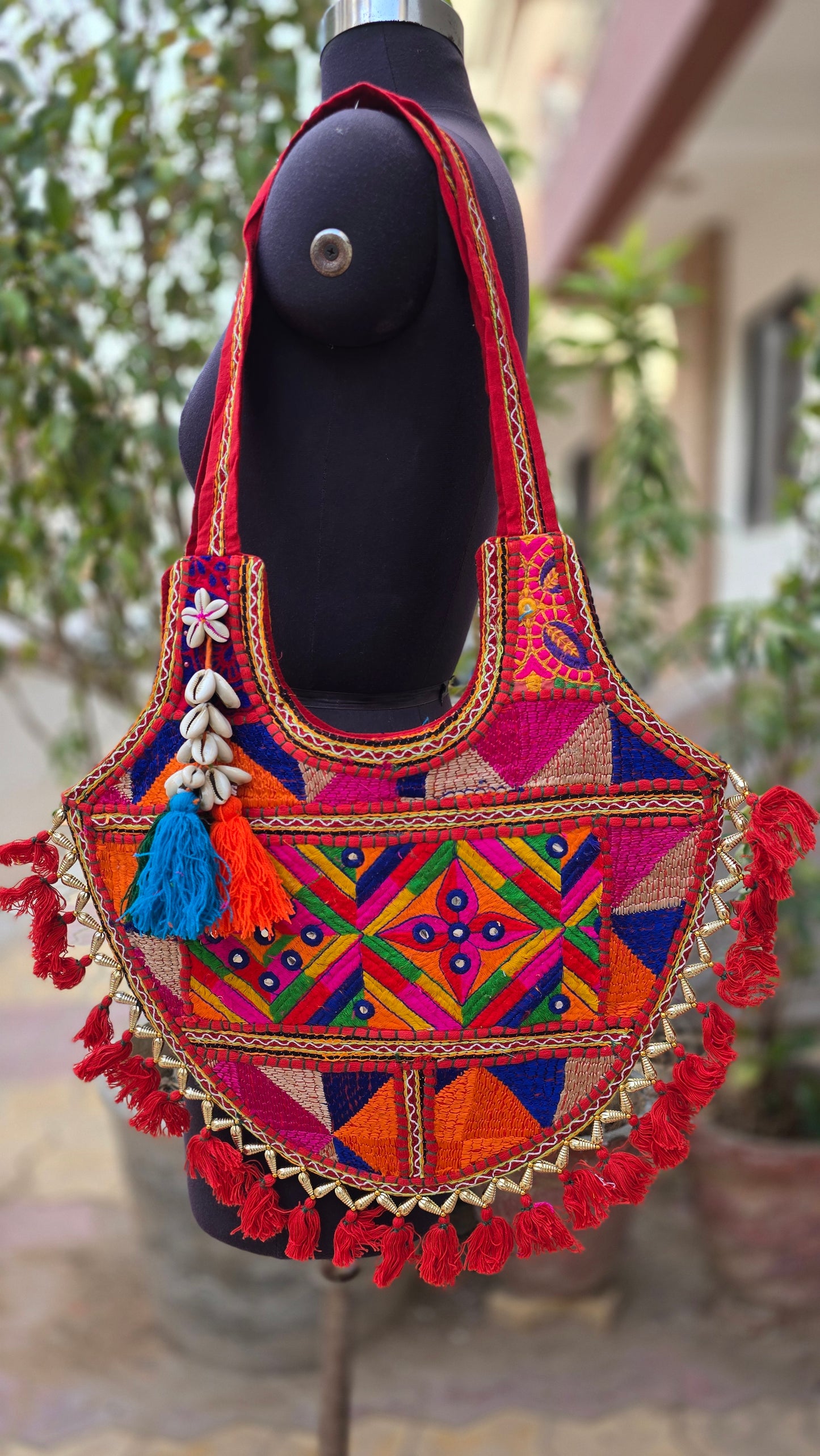 Banjara shoulder bag handmade tassels bag