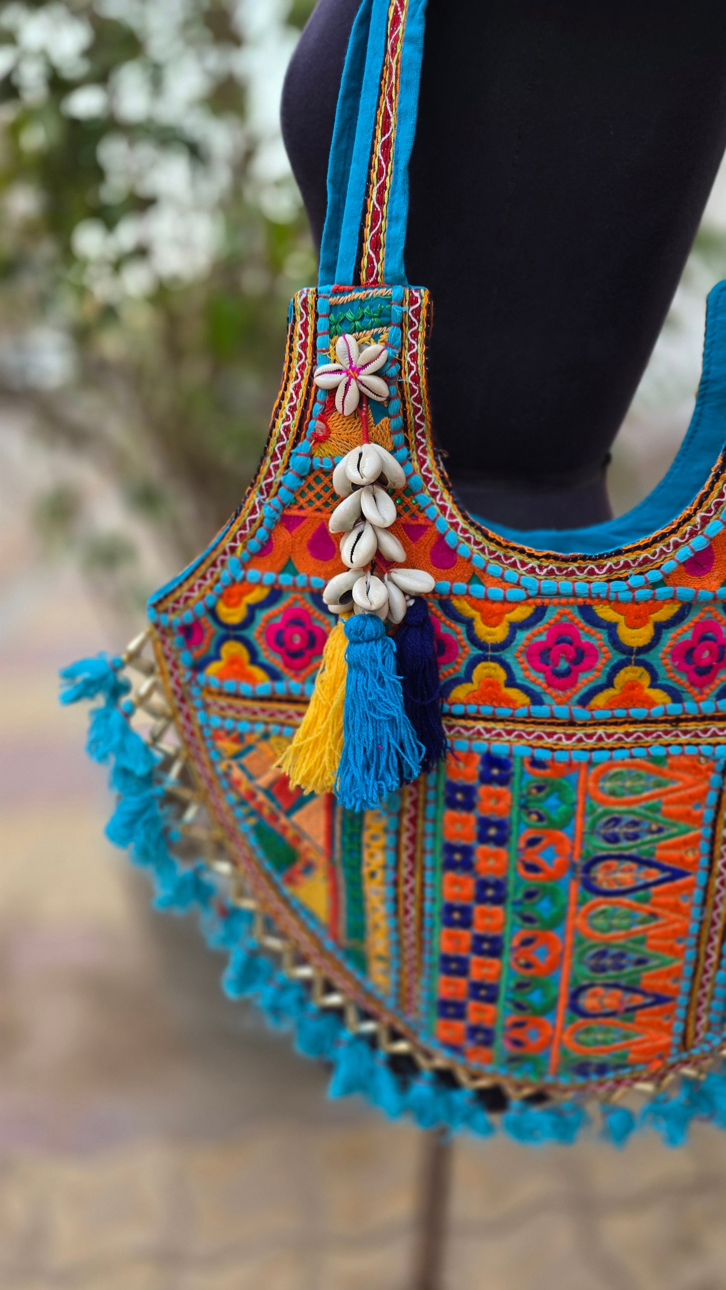 Banjara shoulder bag handmade tassels bag