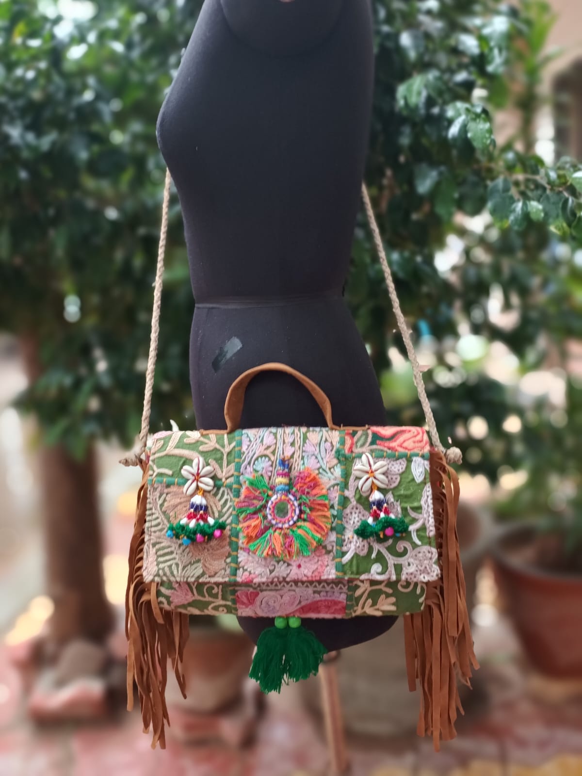 Banjara bag sling bag green colour