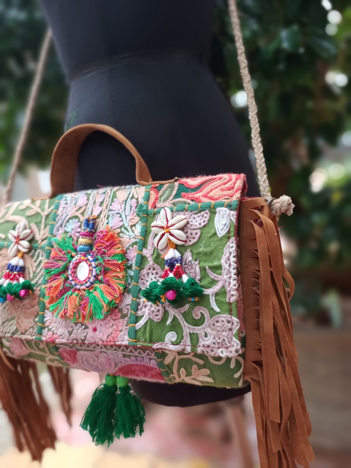 Banjara bag sling bag green colour