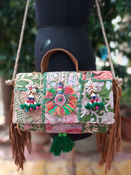 Banjara bag sling bag green colour