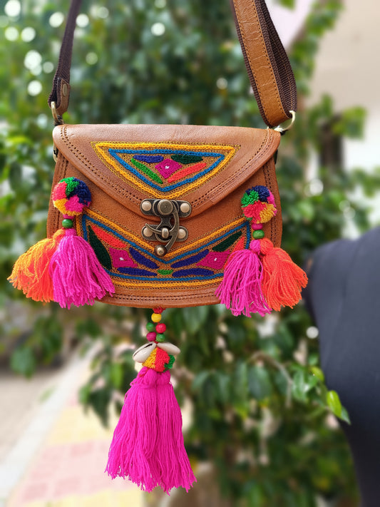 Genuine leather bag sling bag handbag purse Banjara Bag