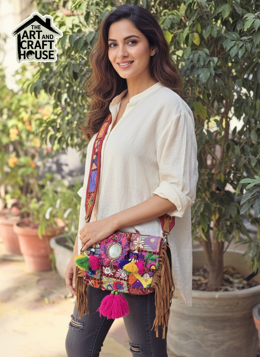 Banjara bag sling bag mirror work embroidery patch work bag