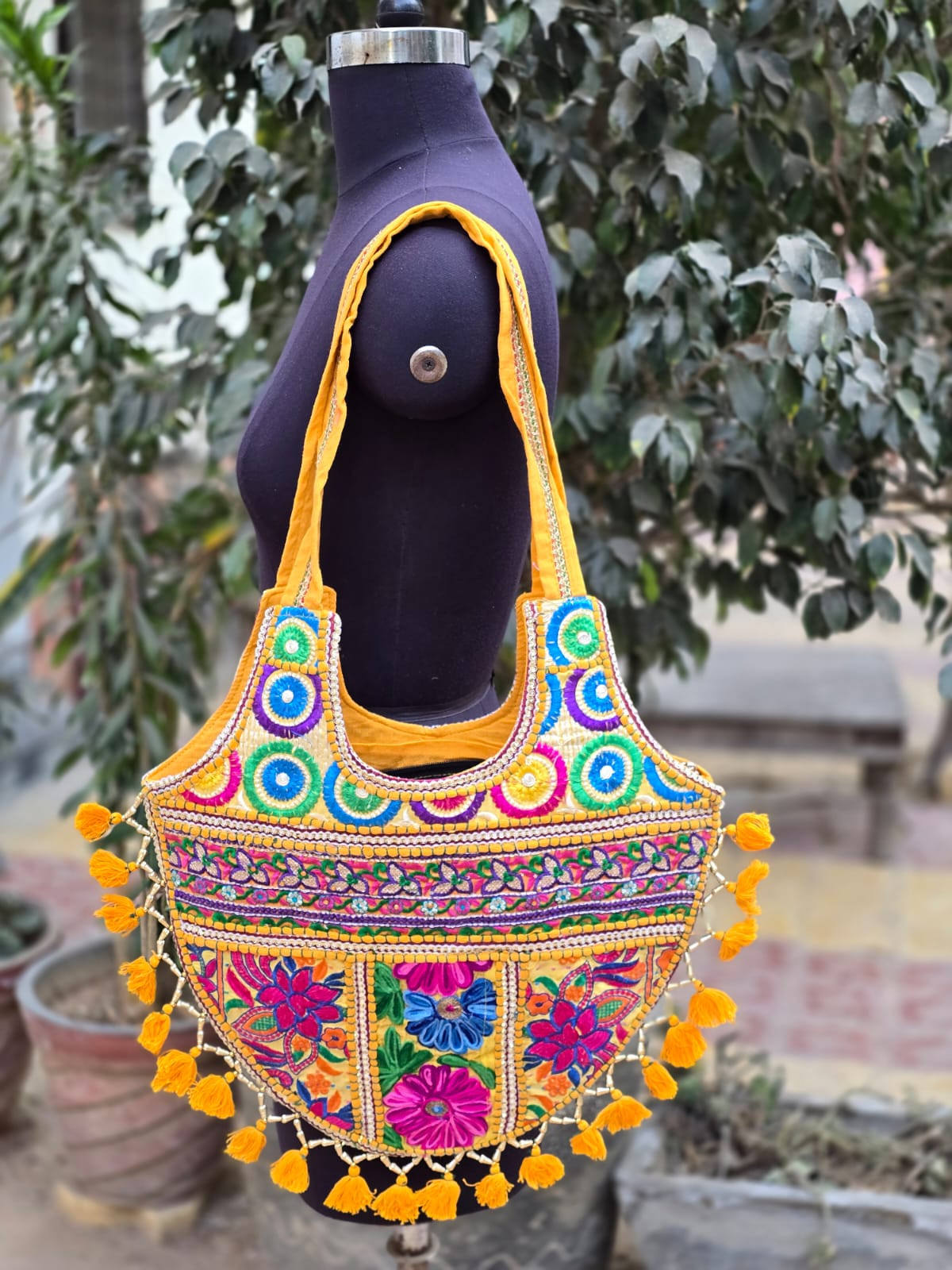 Banjara shoulder bag handmade tassels bag
