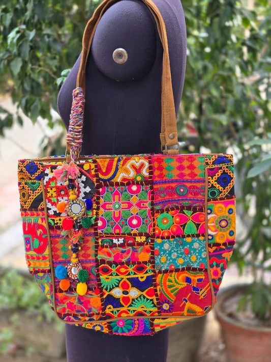 Banjara shoulder bag handmade tassels bag Patch Work