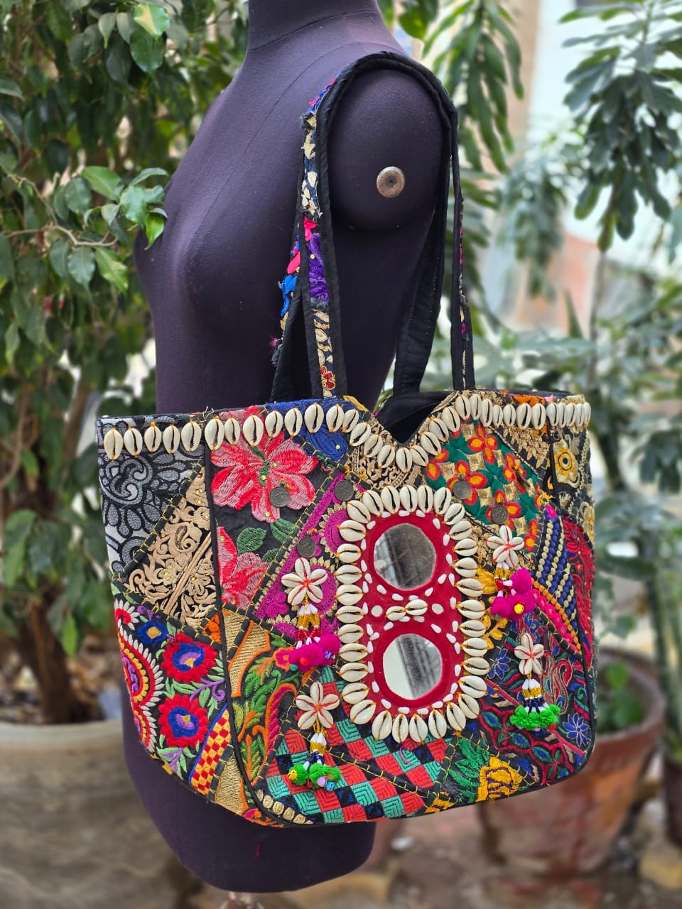 Banjara shoulder bag handmade tassels bag Patch Work