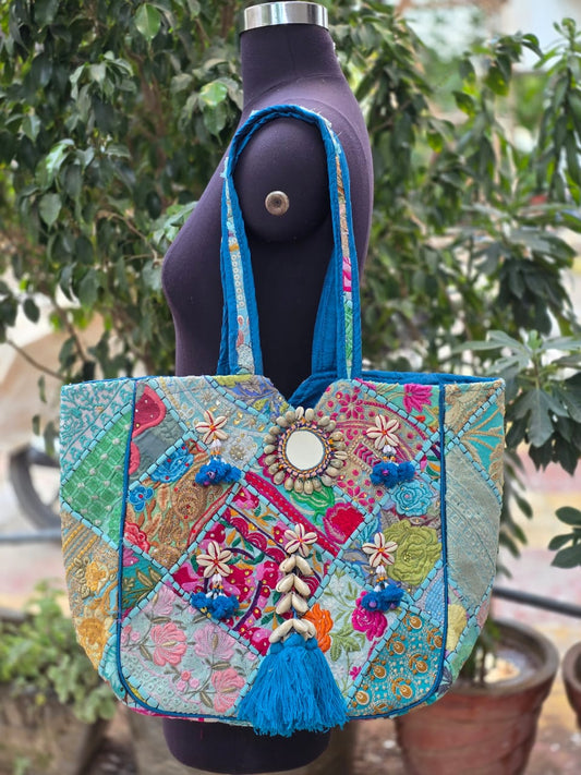 Banjara shoulder bag handmade tassels bag Patch Work