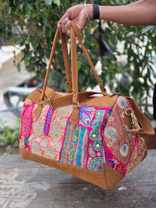Duffle bag luggage bag patchwork handmade embroidery