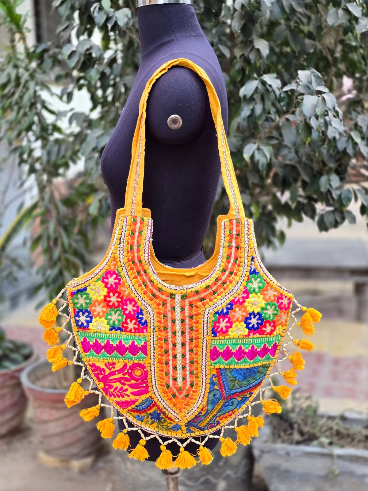 Banjara shoulder bag handmade tassels bag
