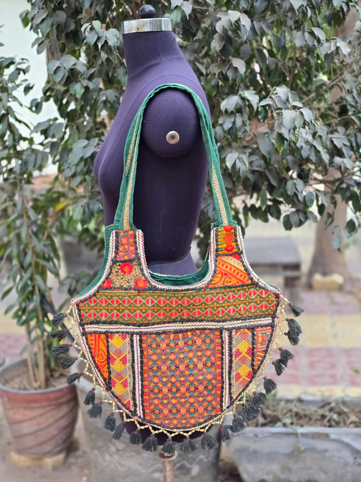 Banjara shoulder bag handmade tassels bag