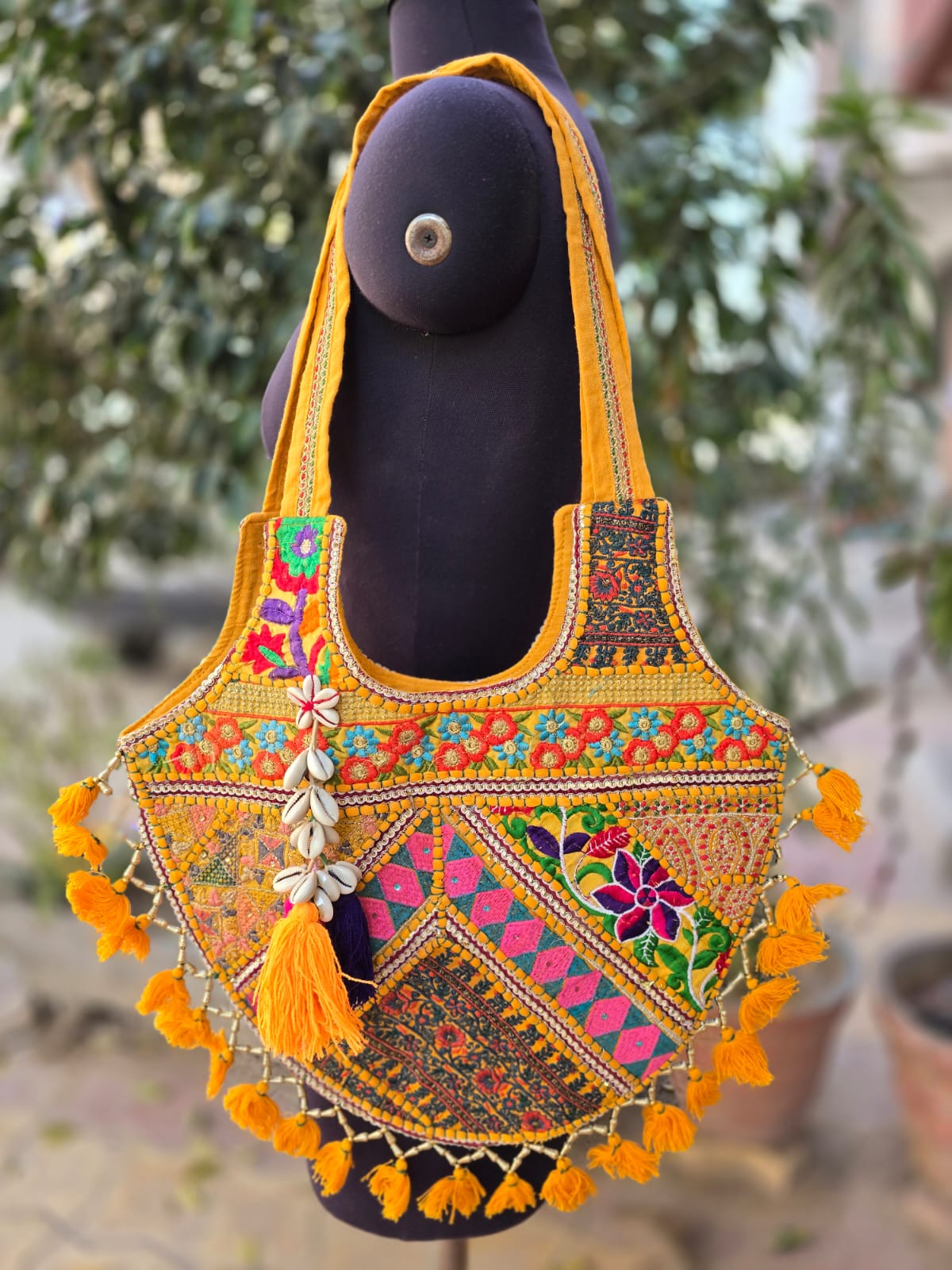 Banjara shoulder bag handmade tassels bag