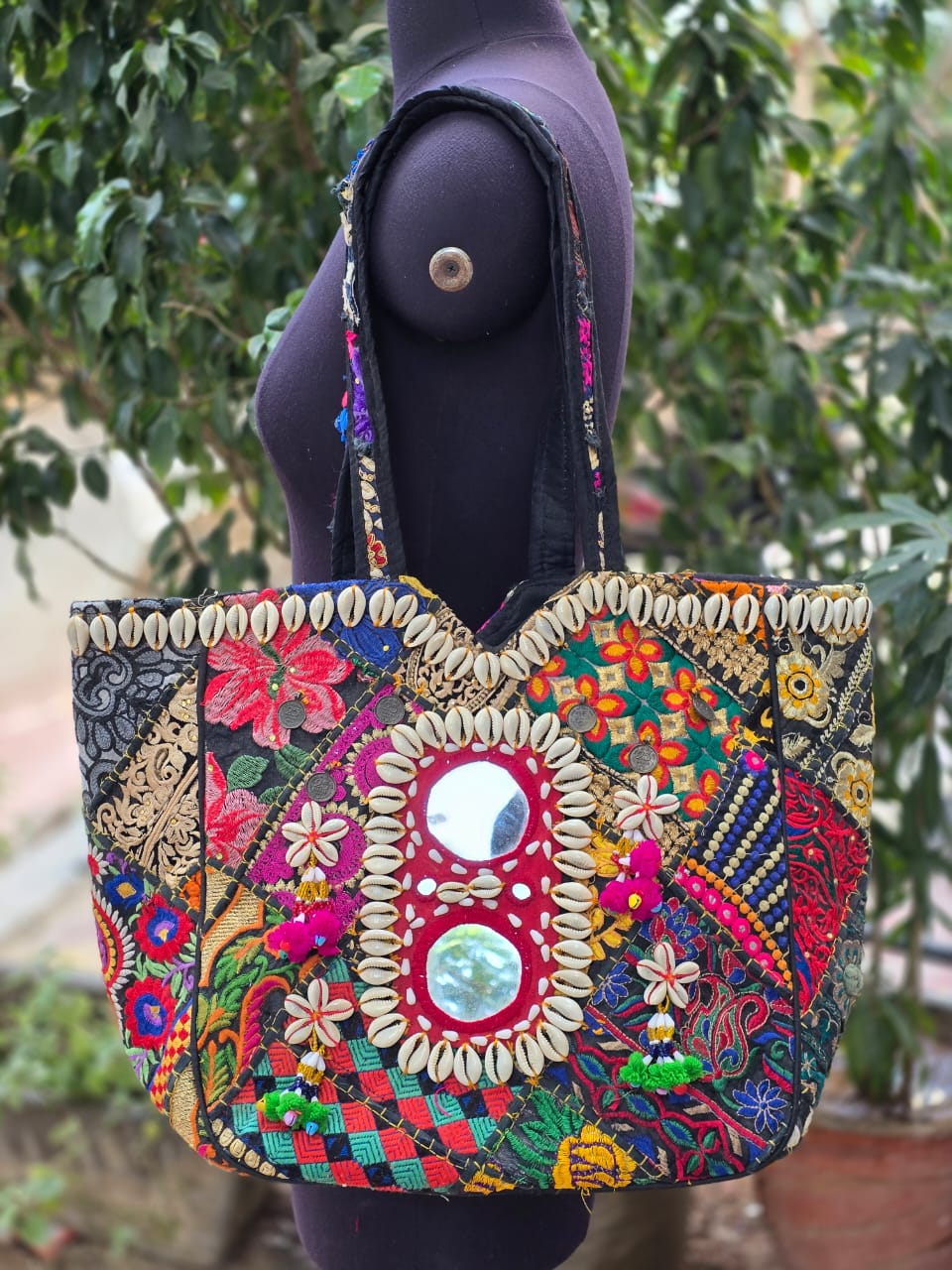 Banjara shoulder bag handmade tassels bag Patch Work