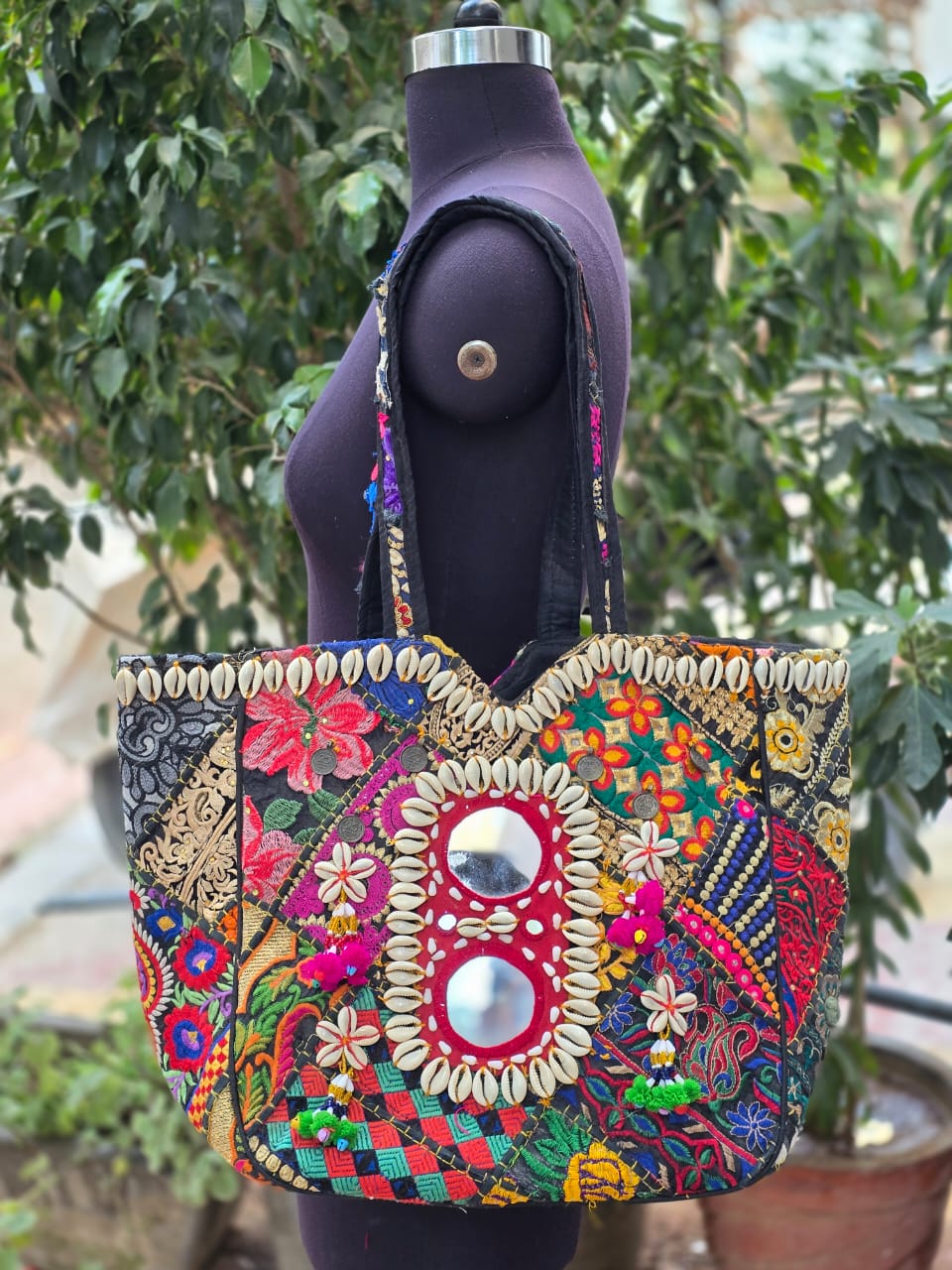Banjara shoulder bag handmade tassels bag Patch Work
