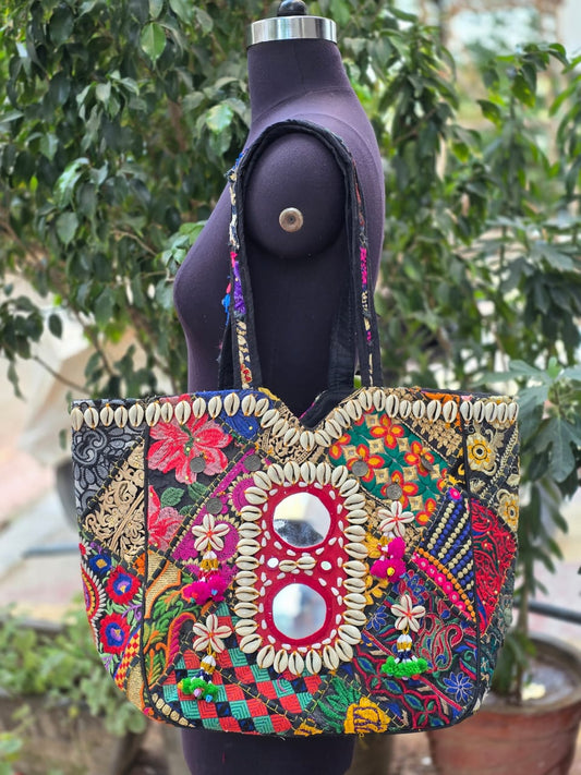 Banjara shoulder bag handmade tassels bag Patch Work