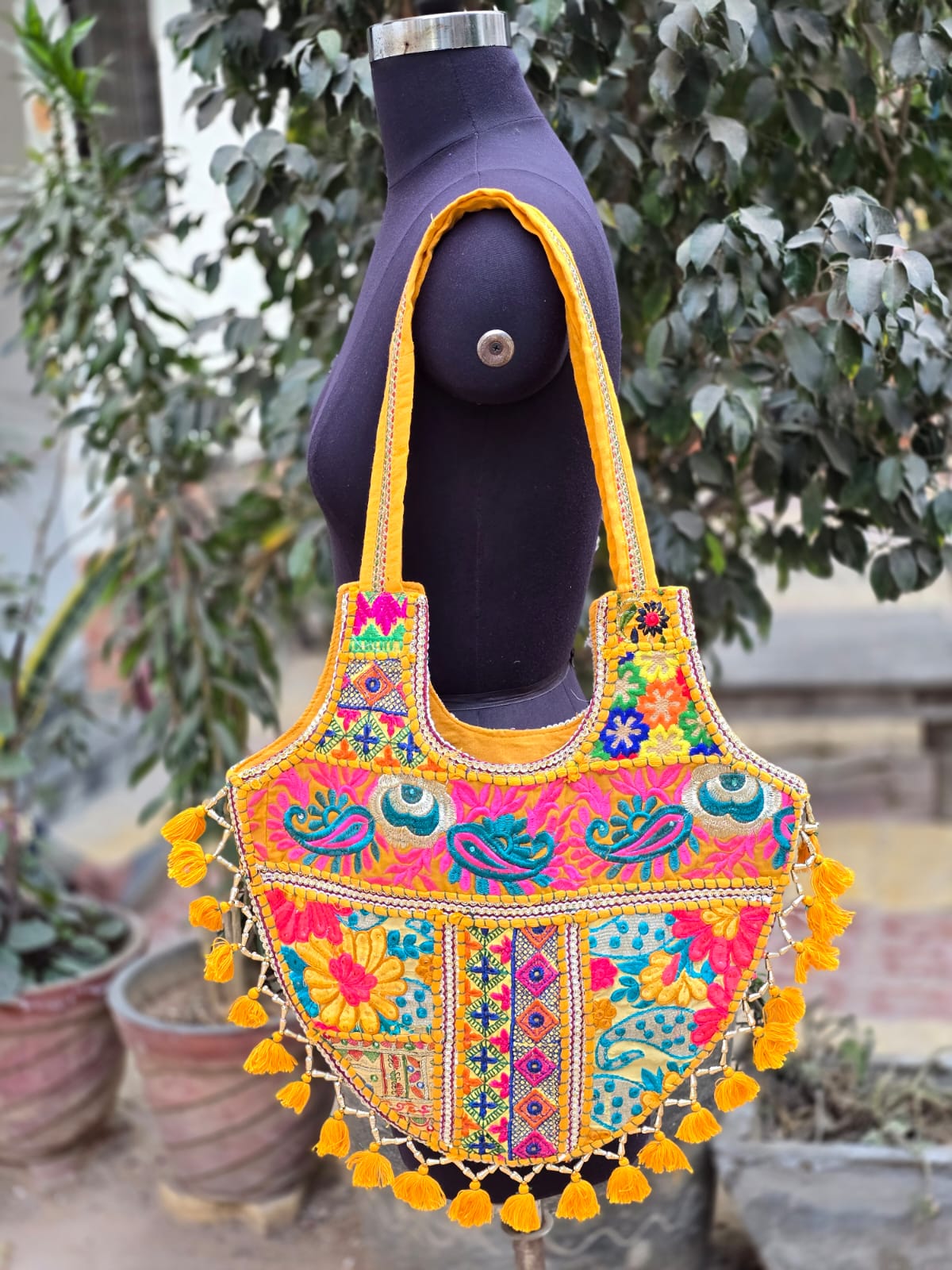 Banjara shoulder bag handmade tassels bag
