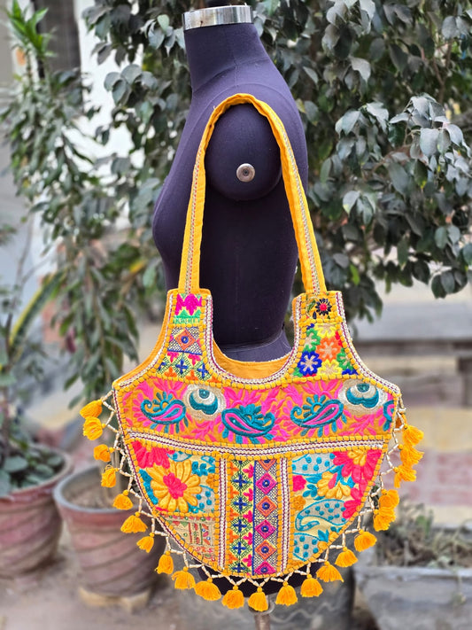 Banjara shoulder bag handmade tassels bag