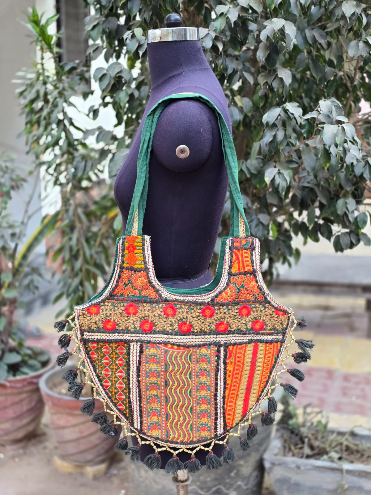 Banjara shoulder bag handmade tassels bag