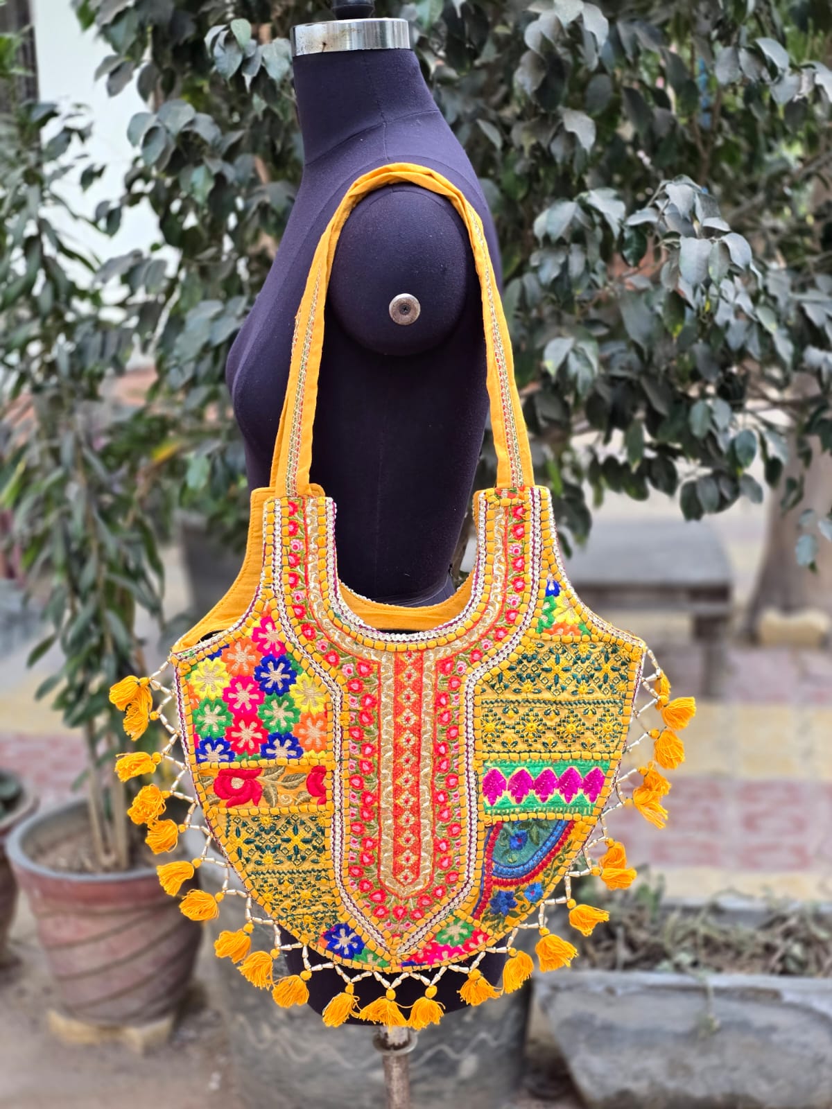 Banjara shoulder bag handmade tassels bag