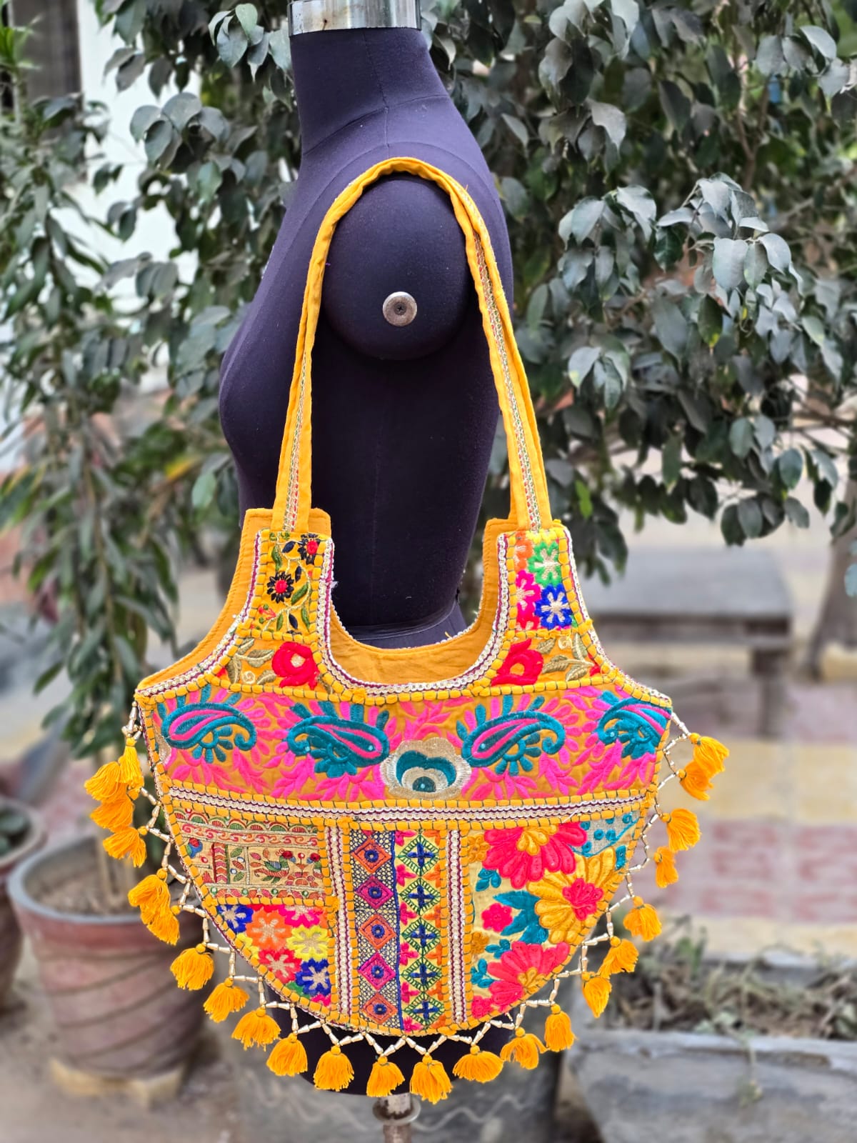 Banjara shoulder bag handmade tassels bag