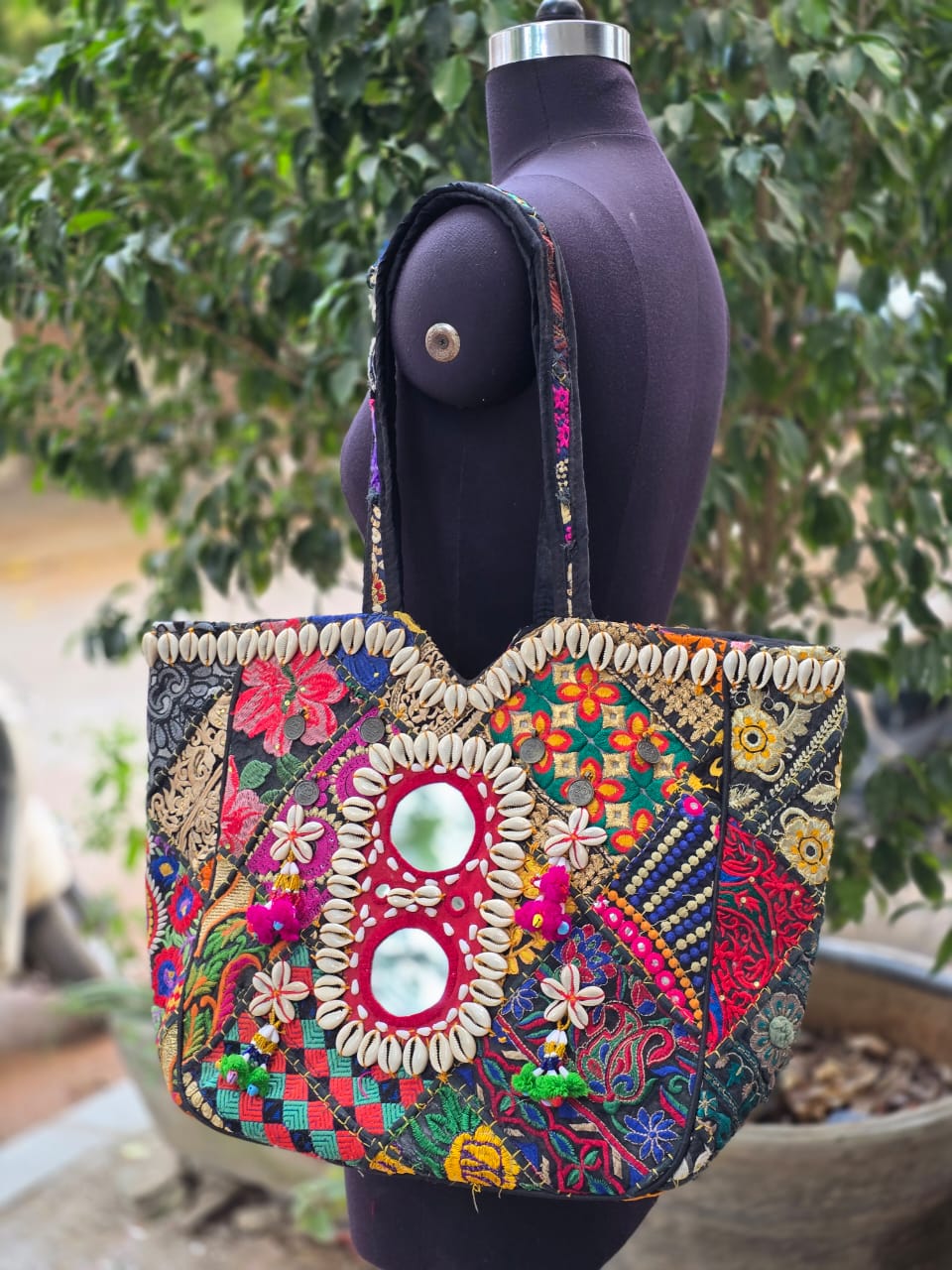Banjara shoulder bag handmade tassels bag Patch Work